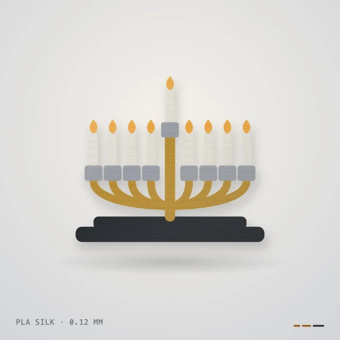 חנוכיית גל עם כוסיות מתכת